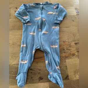 Pekkle Blue Kids One Piece footies with Bus Print size 9
Months